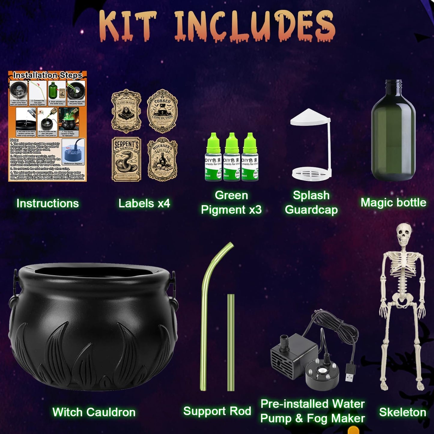 Halloween Witch Cauldron + Skeleton™