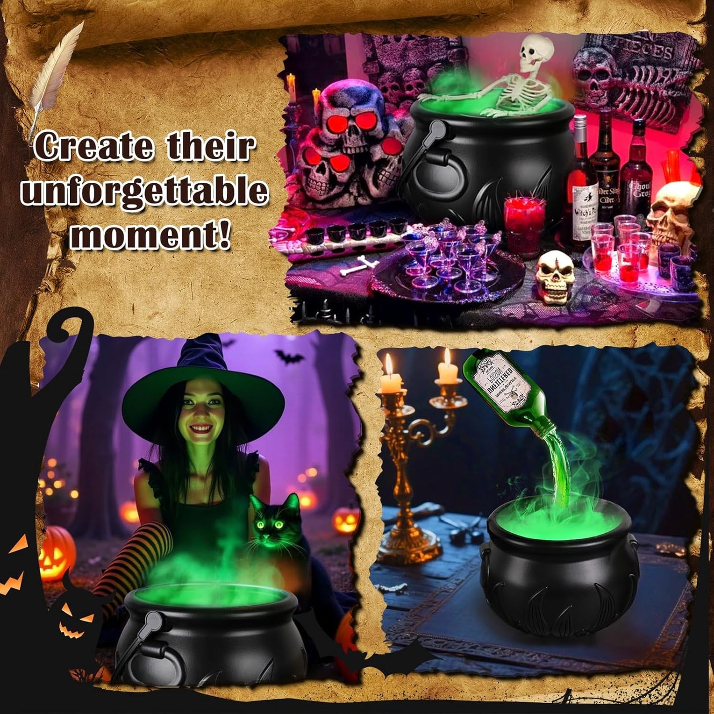 Halloween Witch Cauldron + Skeleton™